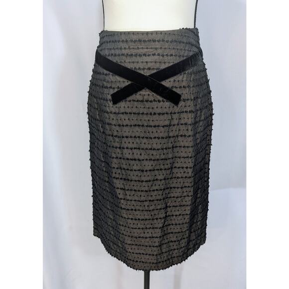 Nanette Lepore Skirt Suit Set Y2K Black Textured Dot Velvet Trim Sz 2 USA - Picture 6 of 16